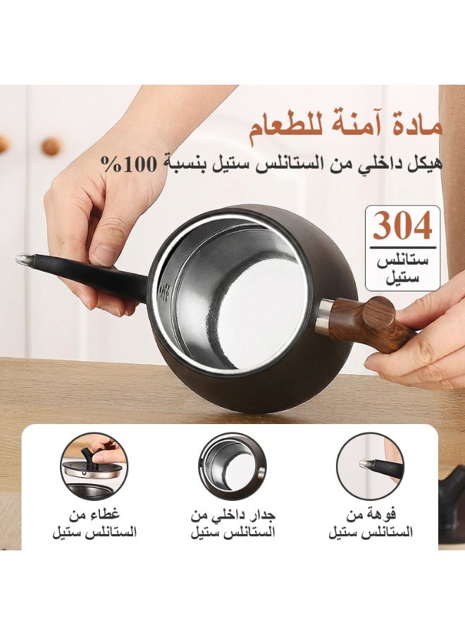 فلوكسهوم غلاية برقبة إوزة سعة 1 لتر V60 لتحضير القهوة بطريقة الصب اليدوي، غلاية ماء ساخن مع ضبط درجة الحرارة بواسطة مقبض وعرض رقمي، عزل حراري تلقائي، مصنوعة من الستانلس ستيل، قدرة 1000 واط، مناسبة للمنزل والمكتب (أبيض) - Image 4
